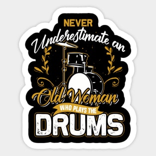 Drummer Old Drums Sticker